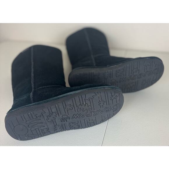 Bearpaw Black Suede Boots Size 7 - Picture 4 of 7